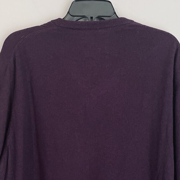Jos A Bank Reserve Italian Yarn Sweater Men's XL Wool Blend V-Neck Purple Italy - Picture 11 of 12